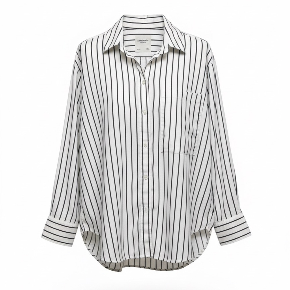 Abercrombie & Fitch White and Black Striped Shirt